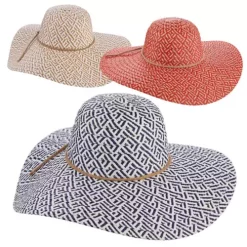 Women's Dorfman-Pacific Tropical Trends Two Tone Paper Braid Floppy **Assorted Colors Only** Sun Hat