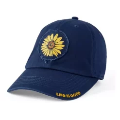 Women's Life Is Good Just Add Water Sunflower Tattered Adjustable Hat