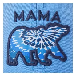 Women's Life Is Good Tie Dye Mama Bear Sunwashed Adjustable Hat -SetarTrading Hats store 19629377229 2