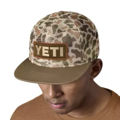Men's YETI Mesh Camo Flat Brim Adjustable Hat -SetarTrading Hats store 88883023814 2