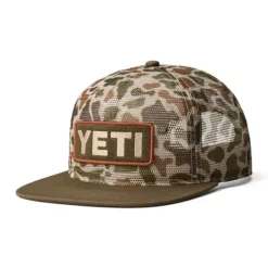 Men's YETI Mesh Camo Flat Brim Adjustable Hat -SetarTrading Hats store 88883023814 3